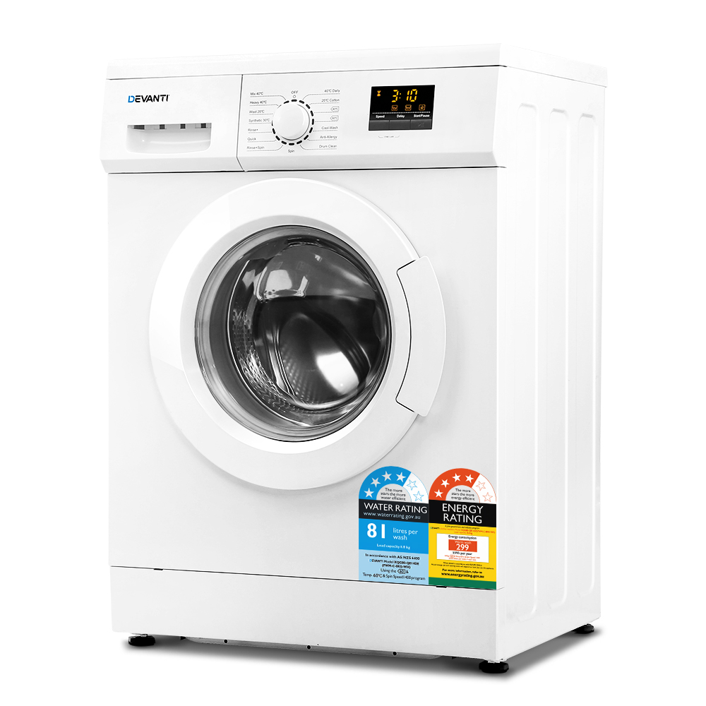 FWM-C-8KG-WH-00 Devanti 8kg Front Load Washing Machine Quick Wash 24h Delay Start Automatic - Image 1