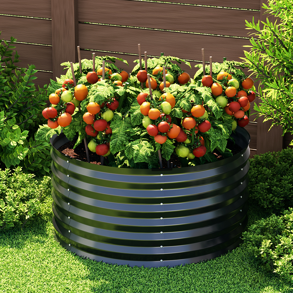 GARDEN-AG-ROU-9045-A-91732-03 Green Fingers Garden Bed 90X45cm Planter Box Raised Container Galvanised Steel - Image 1