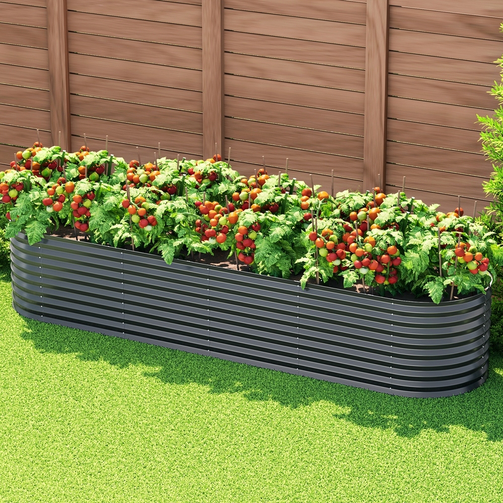 GARDEN-OVAL-AG-3208056-150659-04 Green Fingers Garden Bed 320X80X56cm Oval Planter Box - Image 1