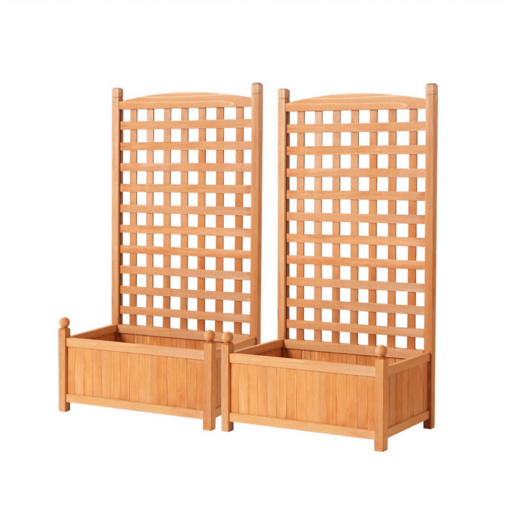 GARDEN-WOOD-PANEL-58X2-202505131408-00 Green Fingers 2X Garden Bed Wooden 64x35x115cm Planter Raised Box Container Trellis - Image 1