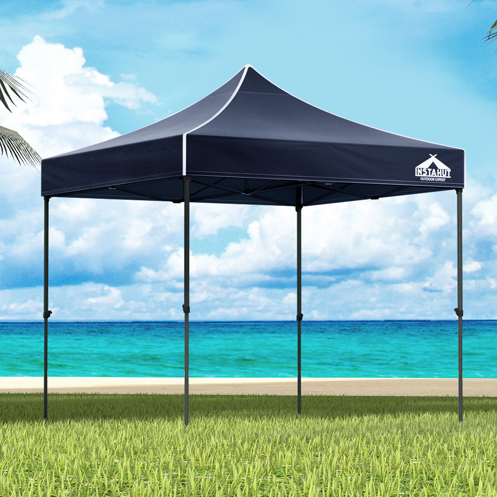 GAZEBO-T-3X3-F-NA-3688-07 Instahut Gazebo Pop Up Marquee 3x3m Folding Tent Wedding Outdoor Camping Canopy Gazebos Shade Navy - Image 1