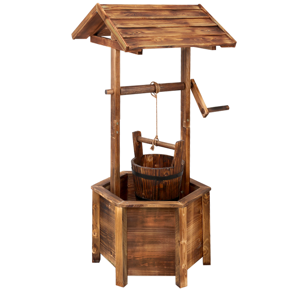 GD-WELL-CC-00 Gardeon Garden Decor Outdoor Ornament Wooden Wishing Well - Image 1