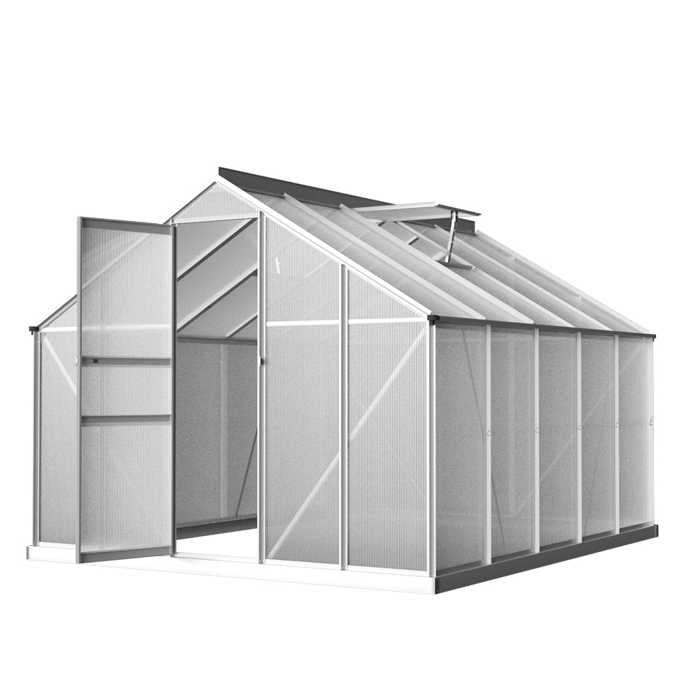 GH-ALU-C-302X250-AB-49363-00 Green Fingers Greenhouse 3x2.5x1.95M Aluminium Polycarbonate Green House Garden Shed - Image 1