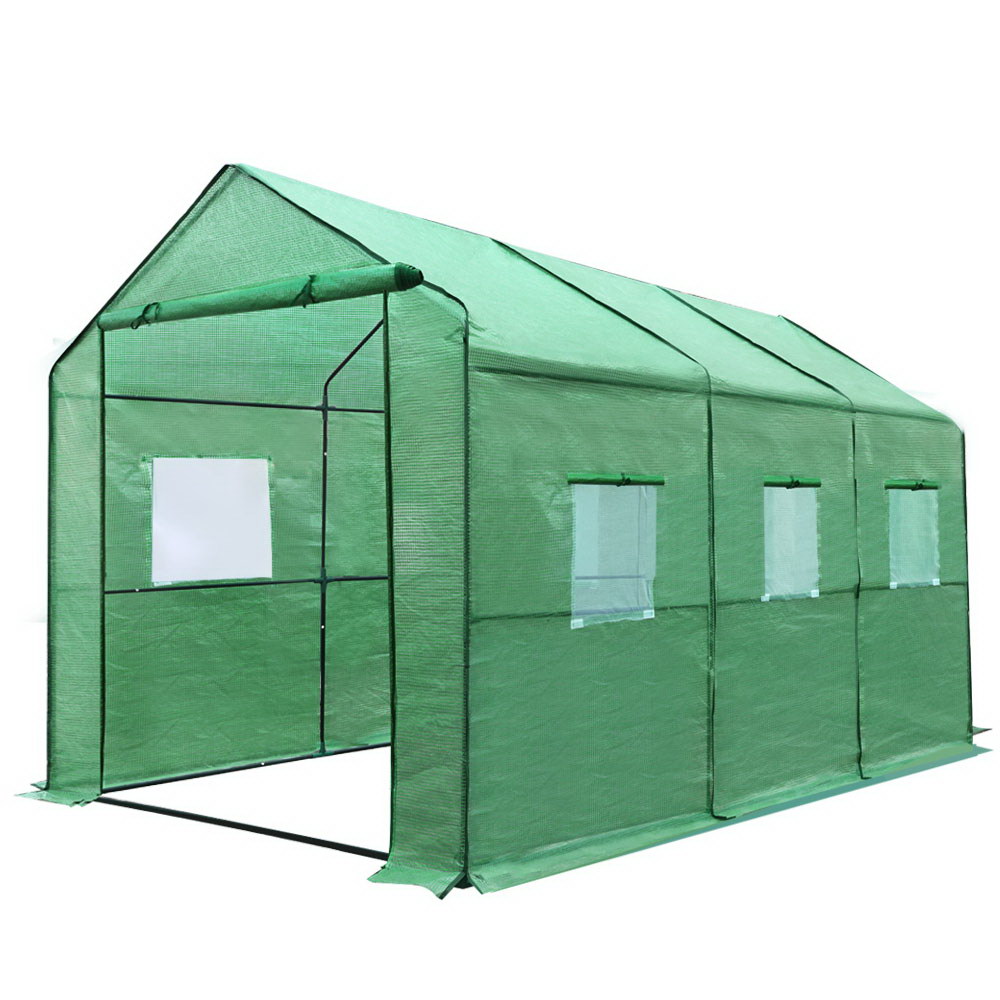 GH-WALK-35X20-GR-5069-00 Green Fingers Greenhouse 3.5x2x2M Walk in Green House Tunnel Plant Garden Shed - Image 1