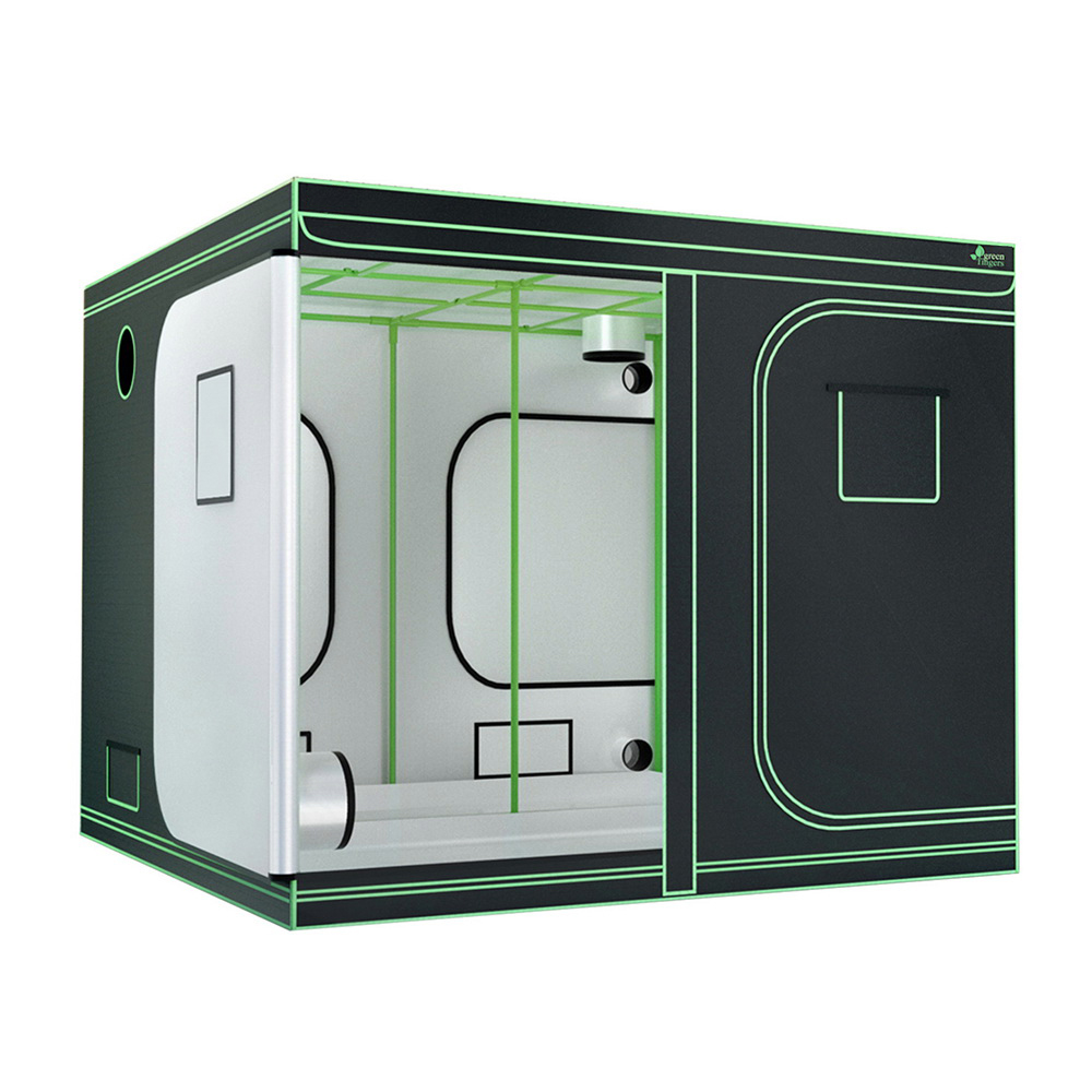 GT-D-240X240X200-BK-145654-00 Green Fingers Grow Tent Kits 240x240x200cm Hydroponics Indoor Grow System Black - Image 1