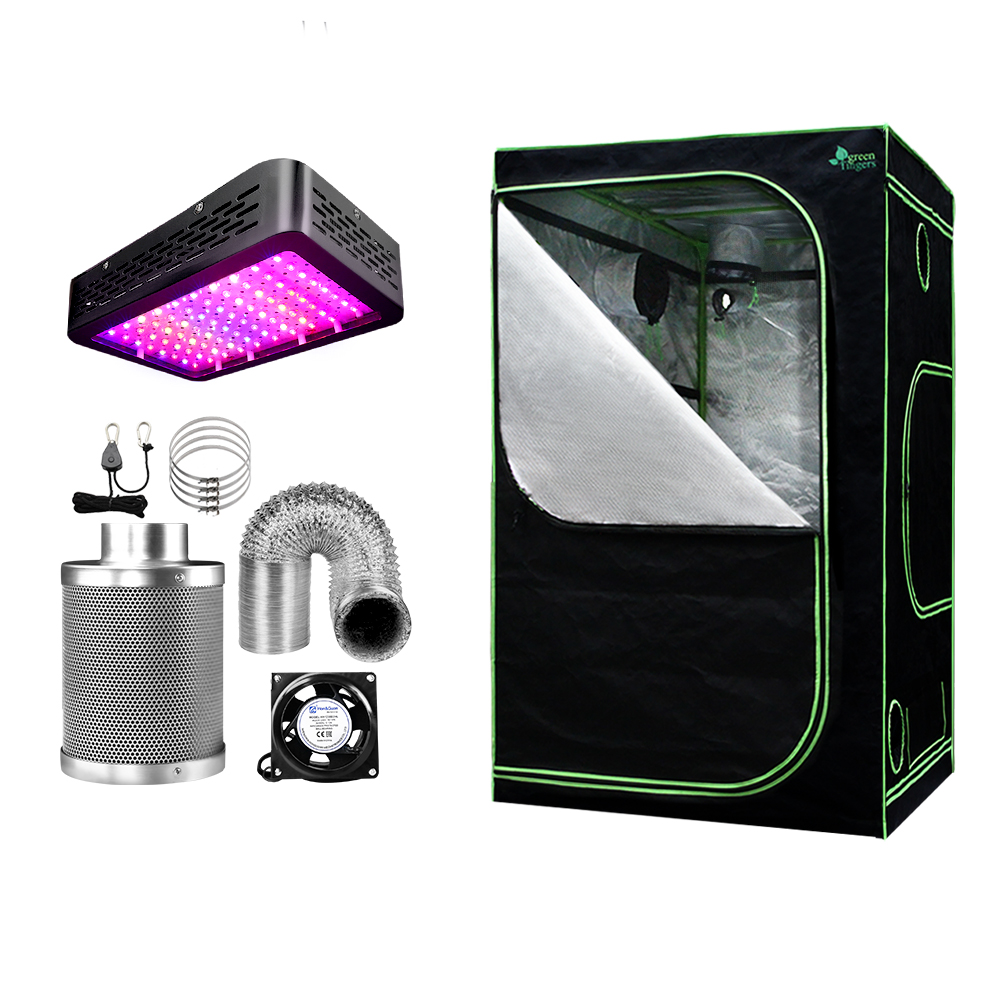 GT-TLK-120X120X200-1000-4IN-00 Green Fingers Grow Tent Light Kit 120x120x200CM 1000W LED 4" Vent Fan,Green Fingers Grow Tent Light Kit LED 1000W Full Spectrum 4" Vent 120x120x200CM - Image 1