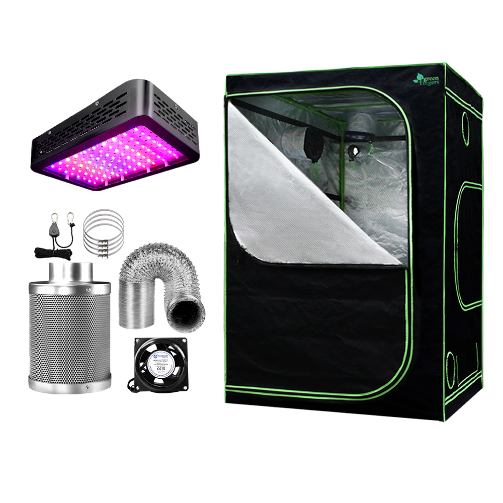 GT-TLK-150X150X200-1000-6IN-00 Green Fingers Grow Tent Light Kit 150x150x200CM 1000W LED 6" Vent Fan,Green Fingers Grow Tent Light Kit LED 1000W Full Spectrum 6" Vent 150x150x200CM - Image 1