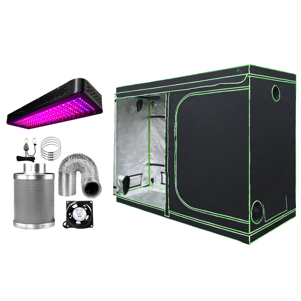 GT-TLK-280X140X200-2000-6IN-00 Green Fingers Grow Tent Light Kit 280x140x200CM 2000W LED 6" Vent Fan,Green Fingers Grow Tent Light Kit LED 2000W Full Spectrum 6" Vent 280x140x200CM - Image 1