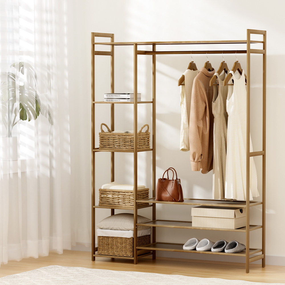 HANGER-C-01-BAM-WAL-173493-05 Artiss Wardrobe Clothes Rack Airer Coat Stand - Image 1