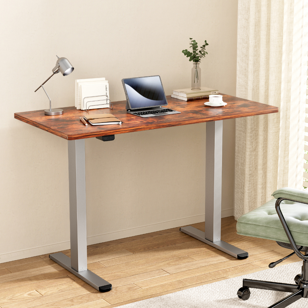 HASD-114G-GYDF-RBDB-140-202502281042-00 Artiss Standing Desk Motorised 140CM Rustic Brown - Image 1