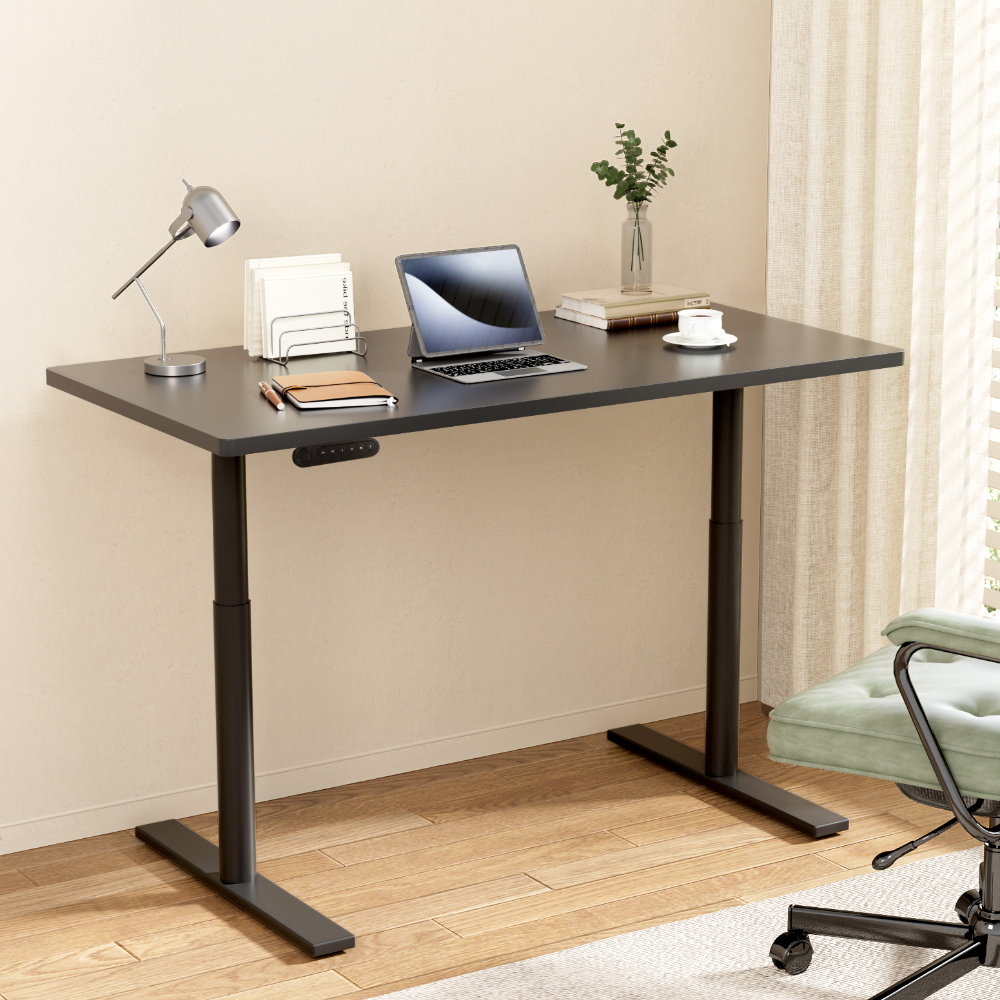 HASD-B-M10-BKDF-BKDB-120-202502281048-00 Artiss Standing Desk Motorised Electric Dual Motor Black 120CM - Image 1