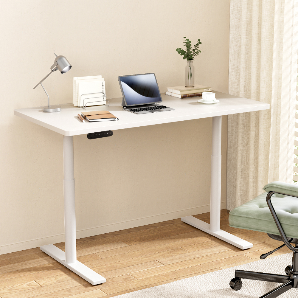 HASD-B-M10-WHDF-WHDB-120-202502281052-00 Artiss Standing Desk Motorised Electric Dual Motor 120CM White - Image 1
