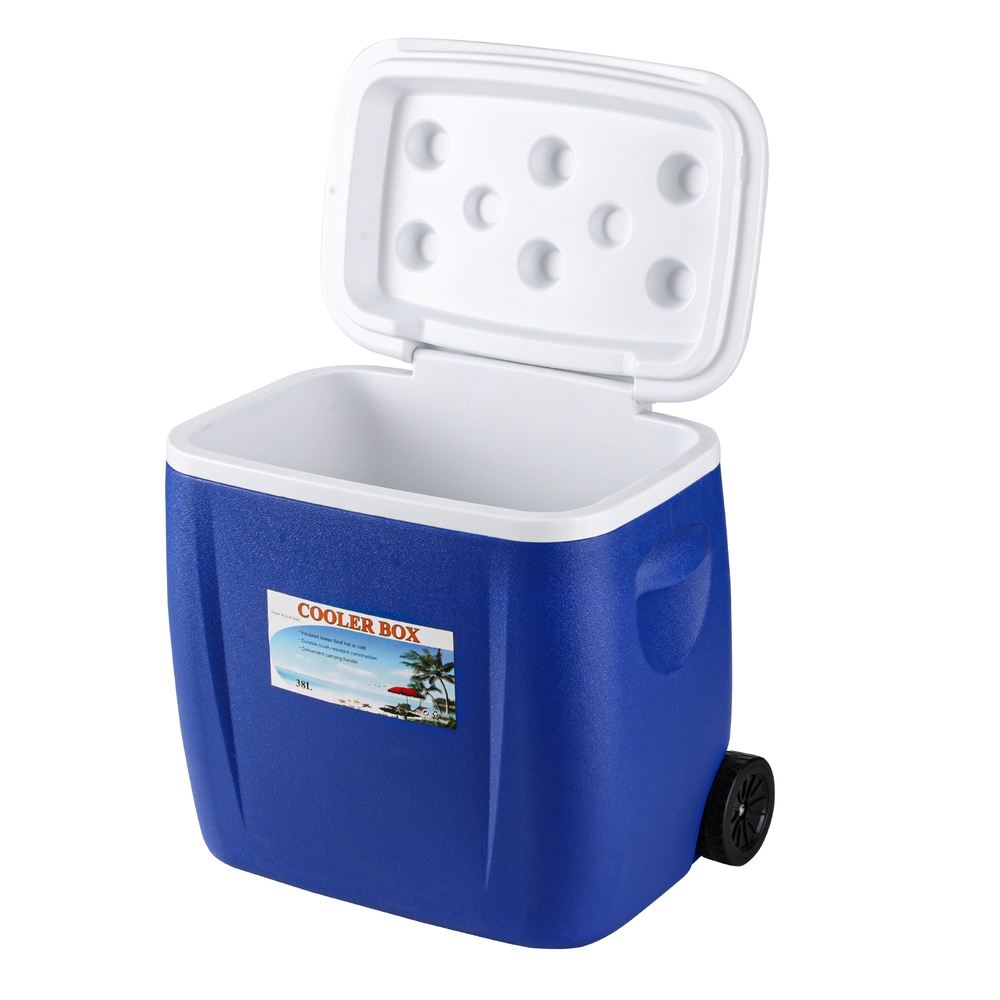 ICE-COOLER-38L-WHEEL-BL-219067-00 Glacio 38L Portable Ice Cooler Box With Wheels Camping Fridge - Image 1