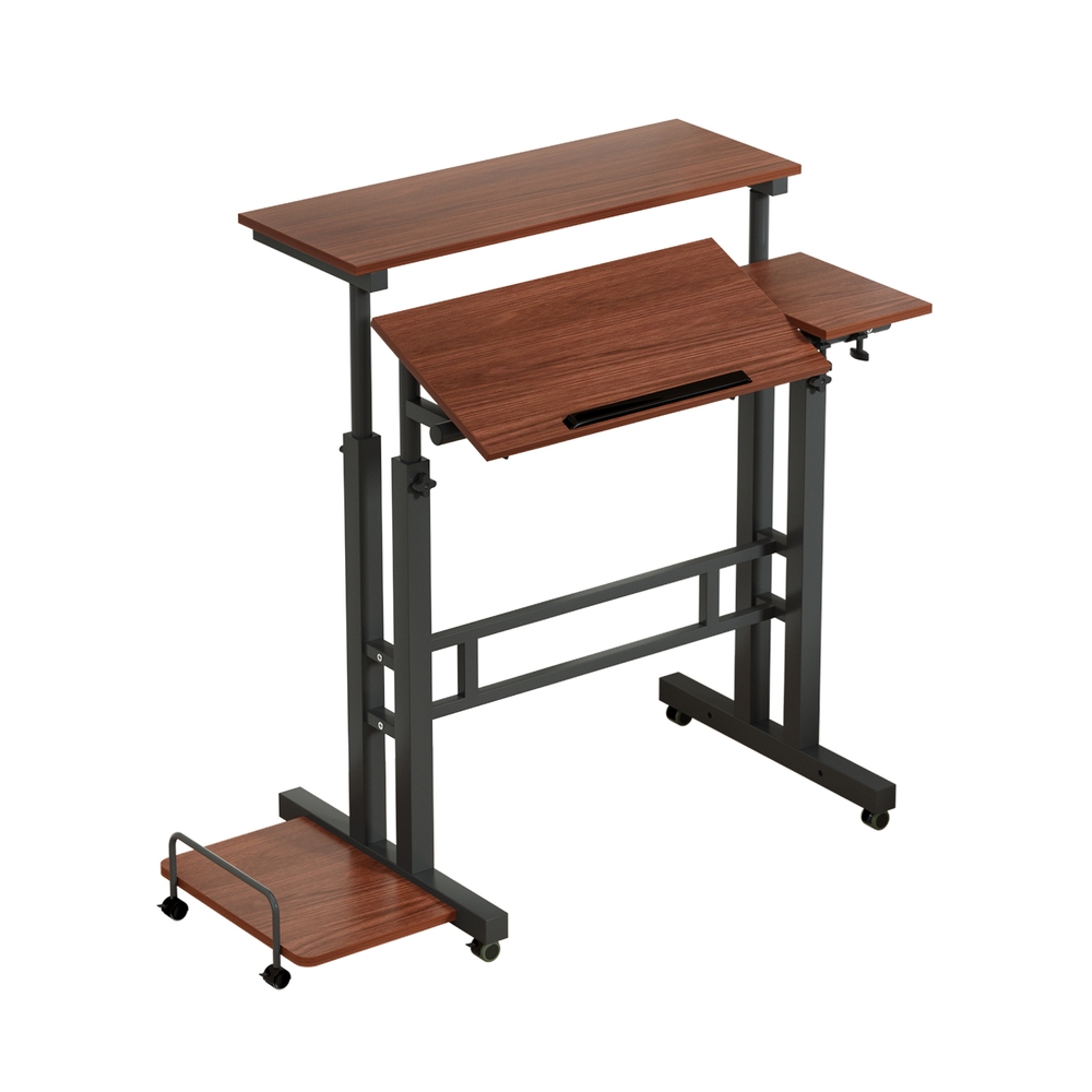 LA-DESK-SD-DW-11958-00 Artiss Laptop Desk Table Adjustable Dark Wood 80CM - Image 1