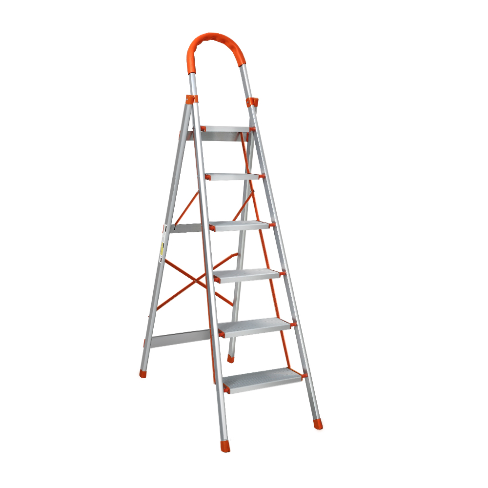 LD-H-ALU-6STEP-OS-64848-00 Giantz 6 Step Ladder Multi-Purpose Folding Aluminium Light Weight Non Slip Platform - Image 1