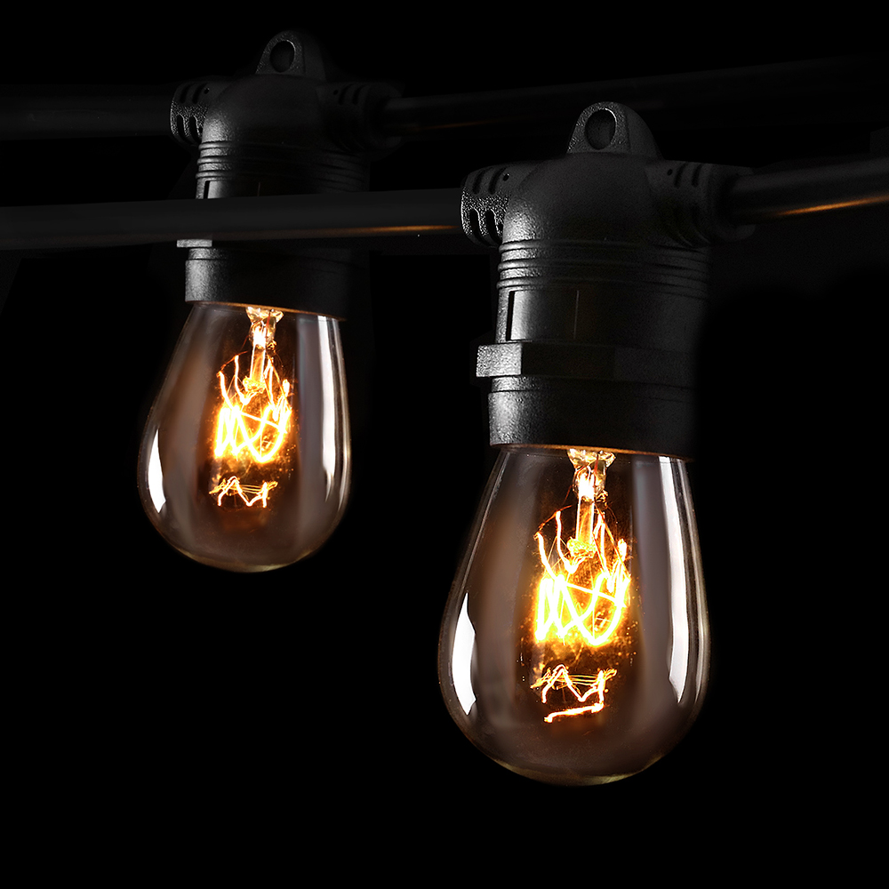 LIGHT-A-S14-70-WW-19603-00 65m LED Festoon String Lights Outdoor Christmas Wedding Waterproof Garden Decor - Image 1