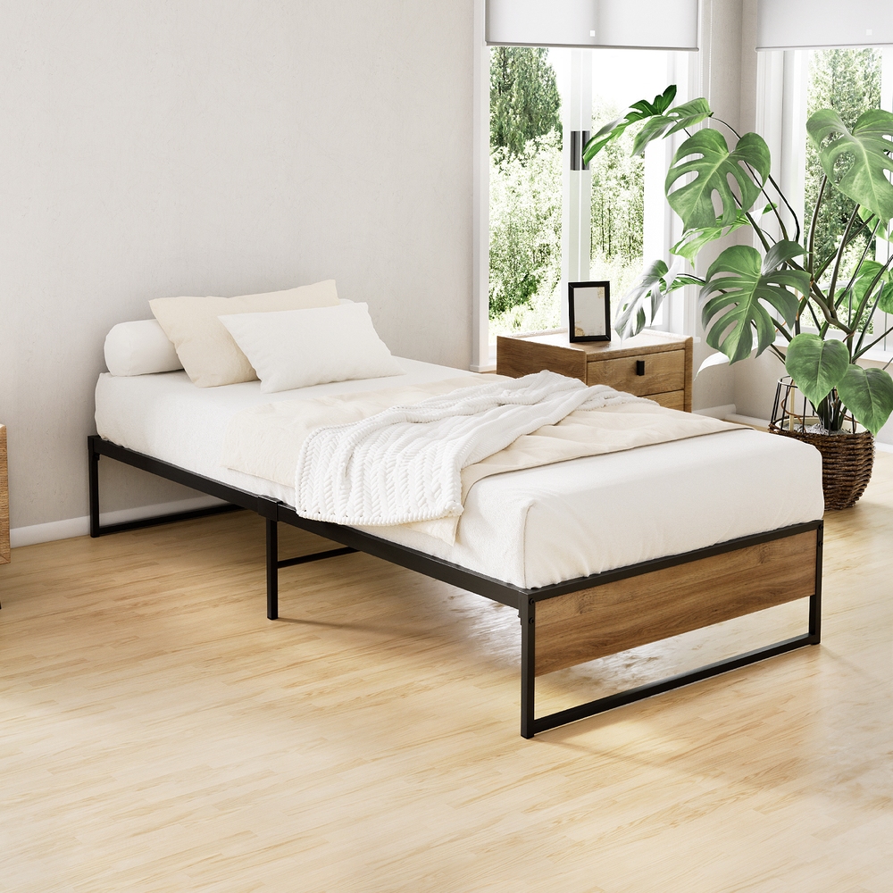 MBED-C-OSLO-S-BK-21391-06 Artiss Bed Frame Metal Bed Frame Bed Base OSLO - Single - Image 1
