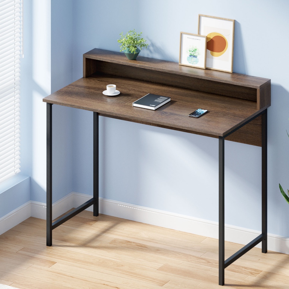 MET-DESK-002-BK-OA-15388-07 Artiss Computer Desk Shelf Oak 100CM - Image 1
