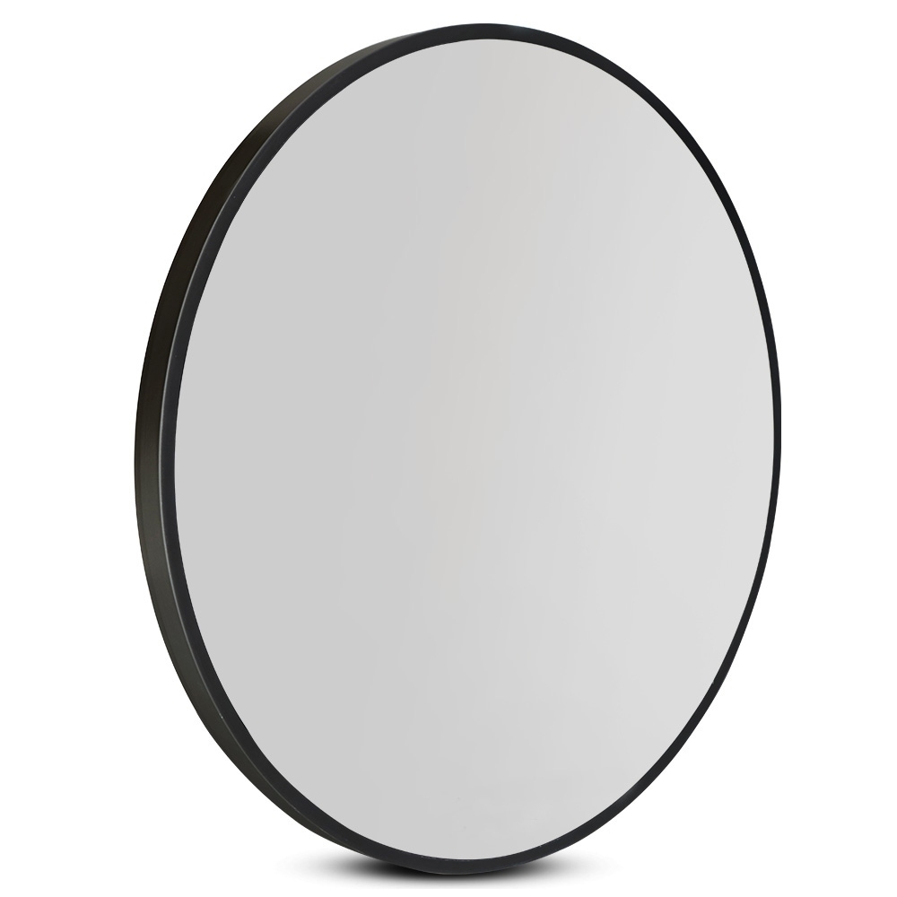 MM-WALL-ROU-BK-50-00 Embellir Wall Mirror Makeup 50cm Home Decor Framed Mirrors Bathroom Round Black - Image 1