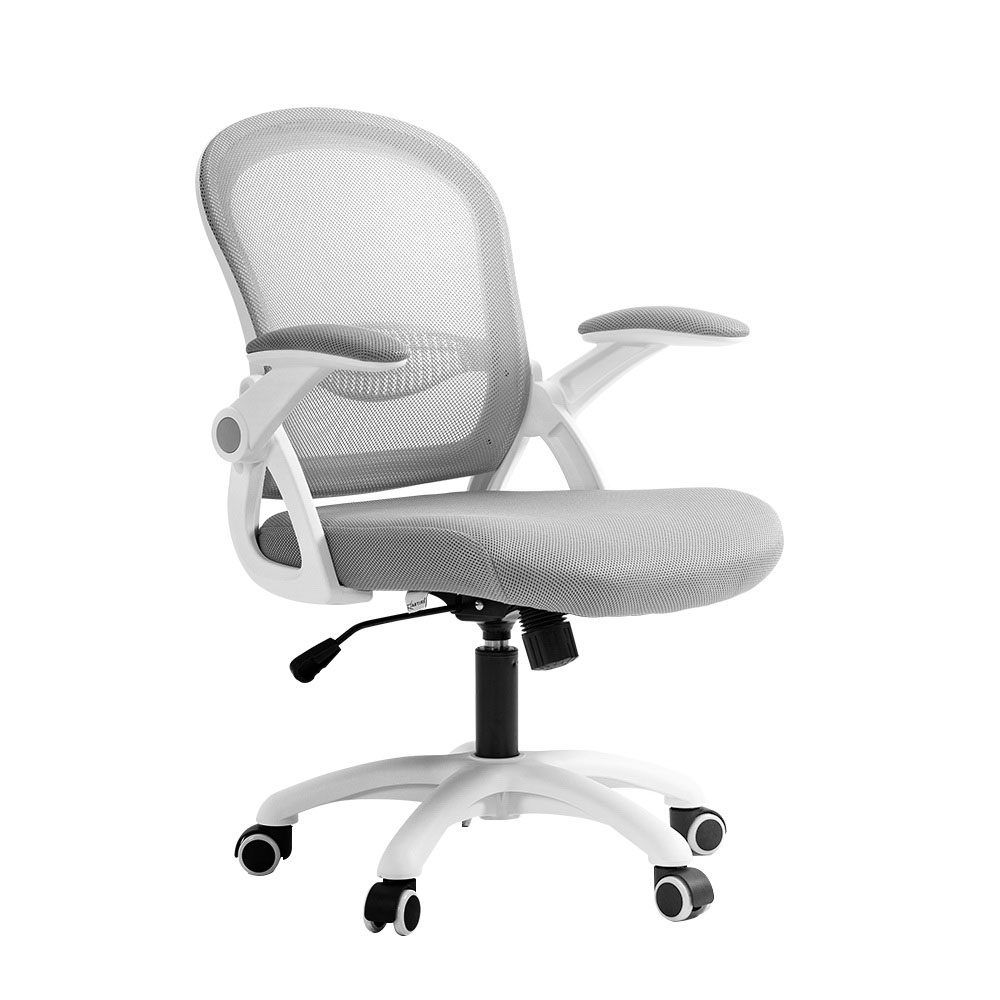 OCHAIR-G-2013-WH-GY-49356-00 Artiss Mesh Office Chair Mid Back Grey - Image 1