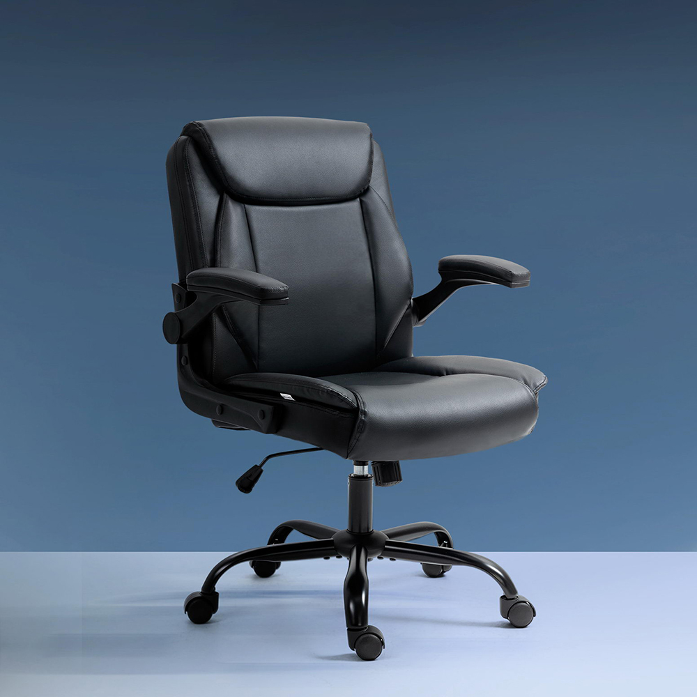 OCHAIR-G-7023-BK-53219-06 Artiss Executive Office Chair Mid Back Black - Image 1
