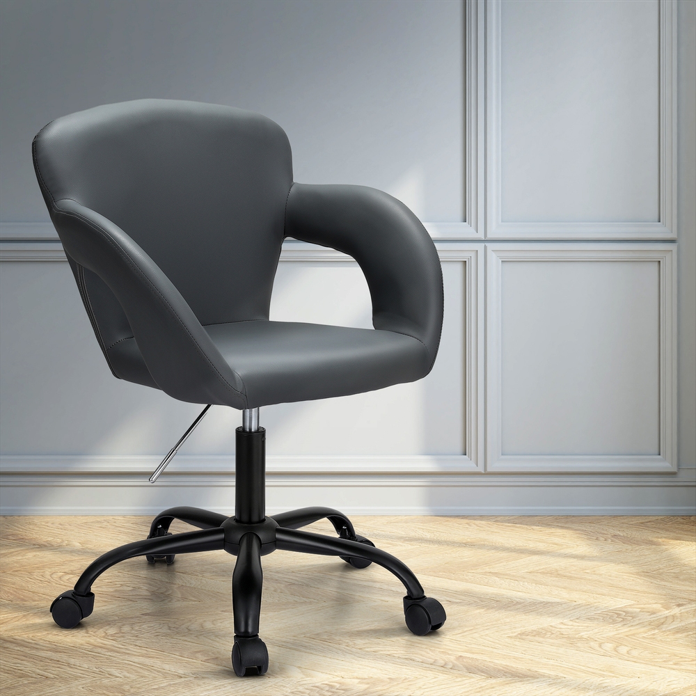 OCHAIR-H-2018-GY-174914-04 Artiss Office Chair Mid Back Grey - Image 1