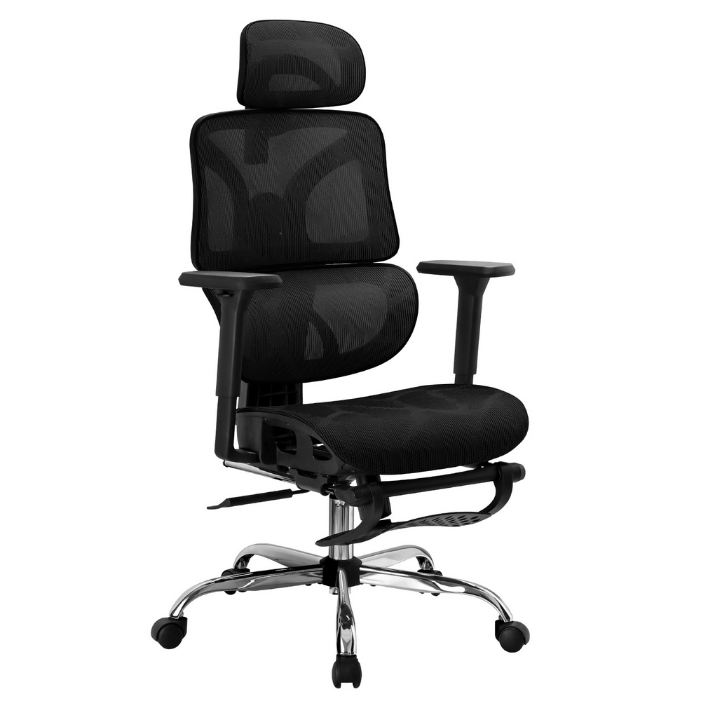 OCHAIR-H-FZ28-BK-150726-00 Artiss Ergonomic Office Chair Footrest Black - Image 1
