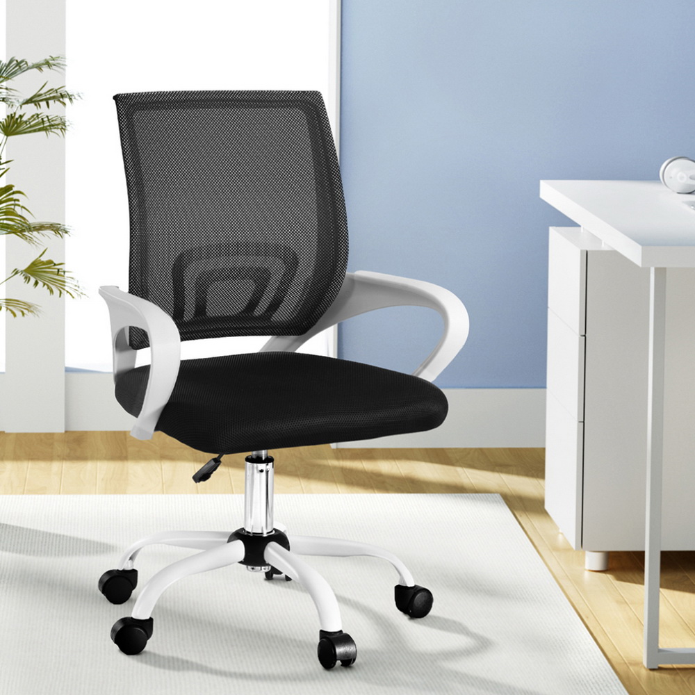 OCHAIR-L-2004-WH-210025-06 Artiss Office Chair Mesh Computer Gaming Desk Chairs Work Study Mid Back - Image 1