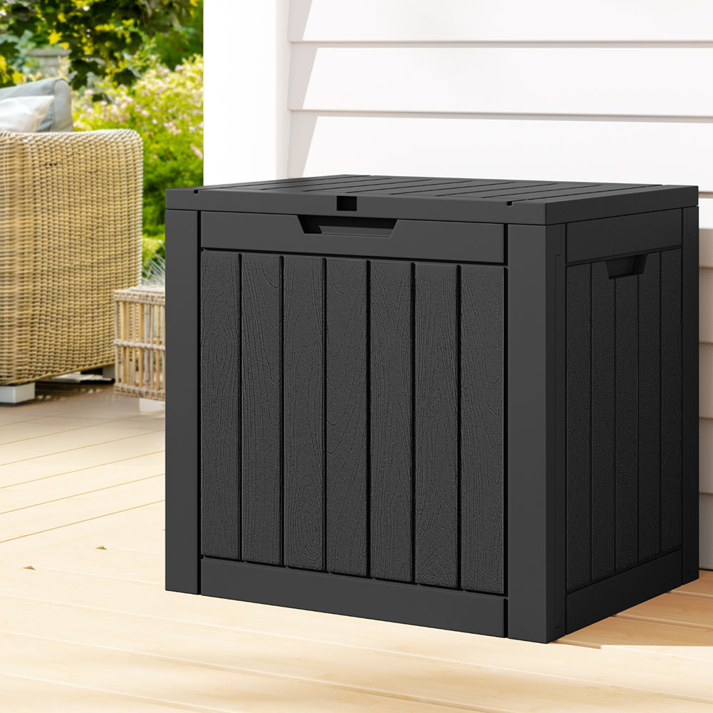OSB-C-118L-BK-202502281632-00 Gardeon Outdoor Storage Box 118L Container Lockable Garden Toy Tool Shed Black - Image 1
