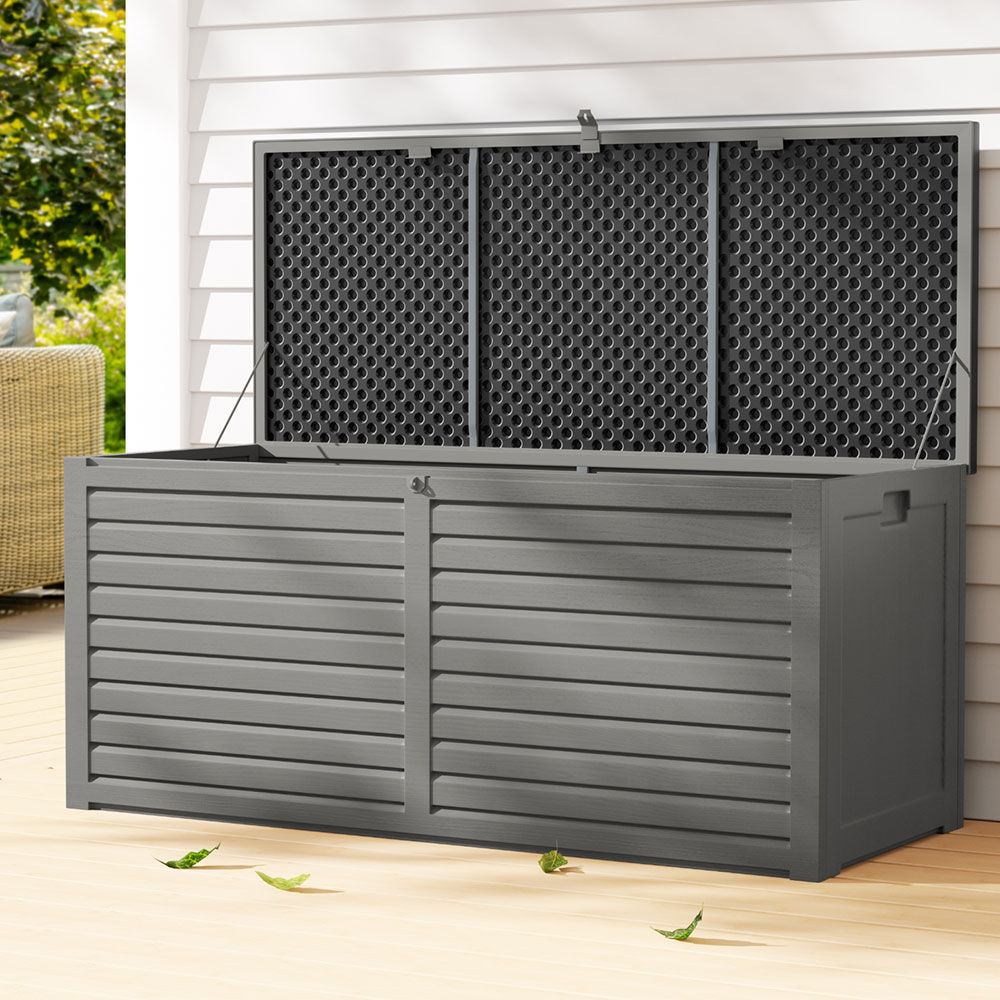 OSB-S490-BK-202502281634-00 Gardeon Outdoor Storage Box 490L Container Lockable Garden Bench Tools Toy Shed Black - Image 1