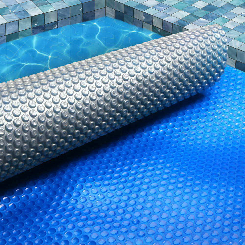 PC-100X40-L-DX-BL-14177-06 Aquabuddy Pool Cover 500 Micron 10x4m Swimming Pool Solar Blanket Blue Silver - Image 1