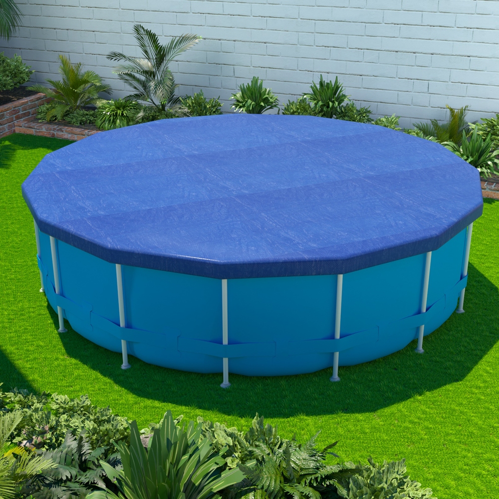 PC-366R-PE-BL-209169-06 Aqua Buddy Pool Cover Fit 3.66m Round Above-ground Swimming Pool Blanket Blue - Image 1