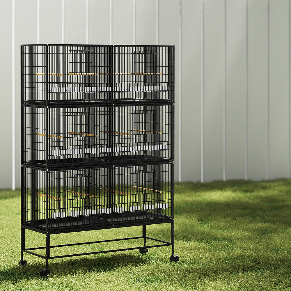 PET-BIRDCAGE-6CAGE-BK-202502281800-00 i.Pet Bird Cage 175cm Large Aviary - Image 1