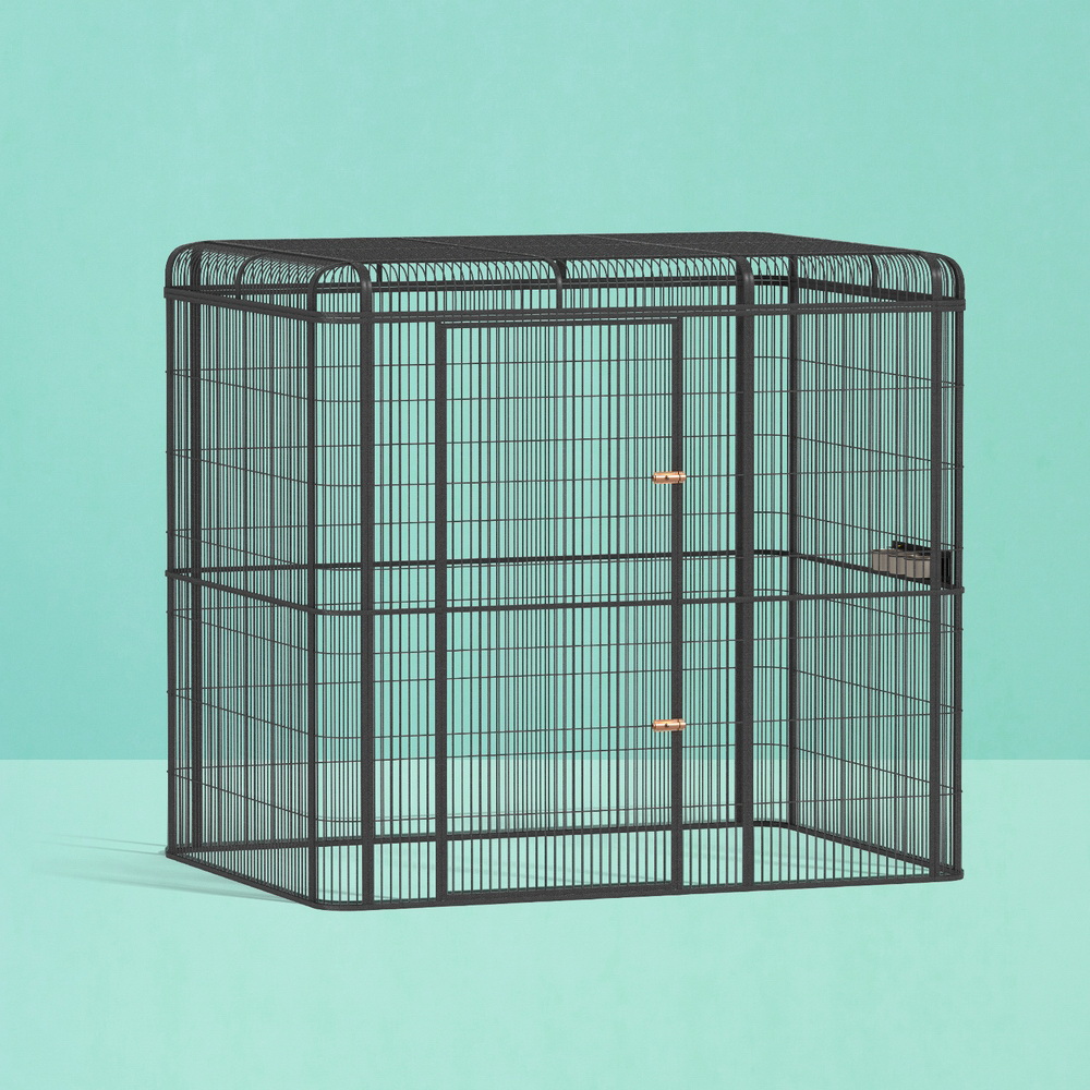 PET-BIRDCAGE-H203-BK-ABCD-172470-06 i.Pet Bird Cage Large Walk-in Aviary Budgie Perch Cage Parrot Pet Huge 203cm - Image 1