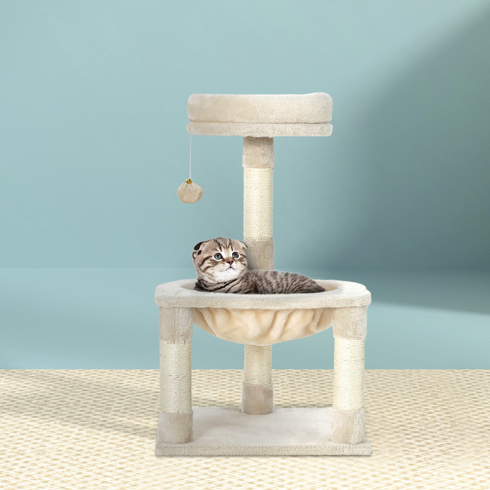 PET-CAT-APS02-BE-49352-06 i.Pet Cat Tree 69cm Scratching Post Tower Scratcher Wood Condo Toys House Bed - Image 1