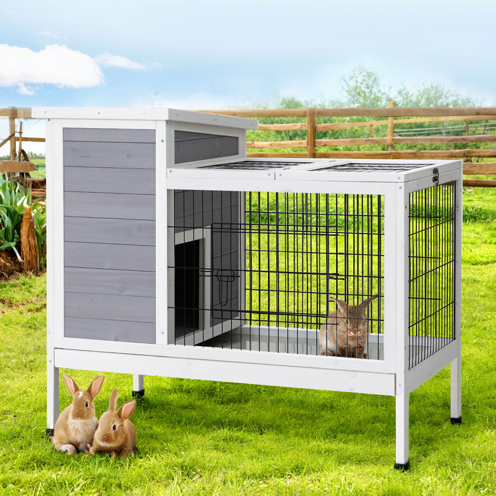 PET-GT-RH915L-GW-35493-07 i.Pet Rabbit Hutch Chicken Coop 97cm x 49cm x 86cm Chicken Coop Large Run Wooden Outdoor Cage House - Image 1