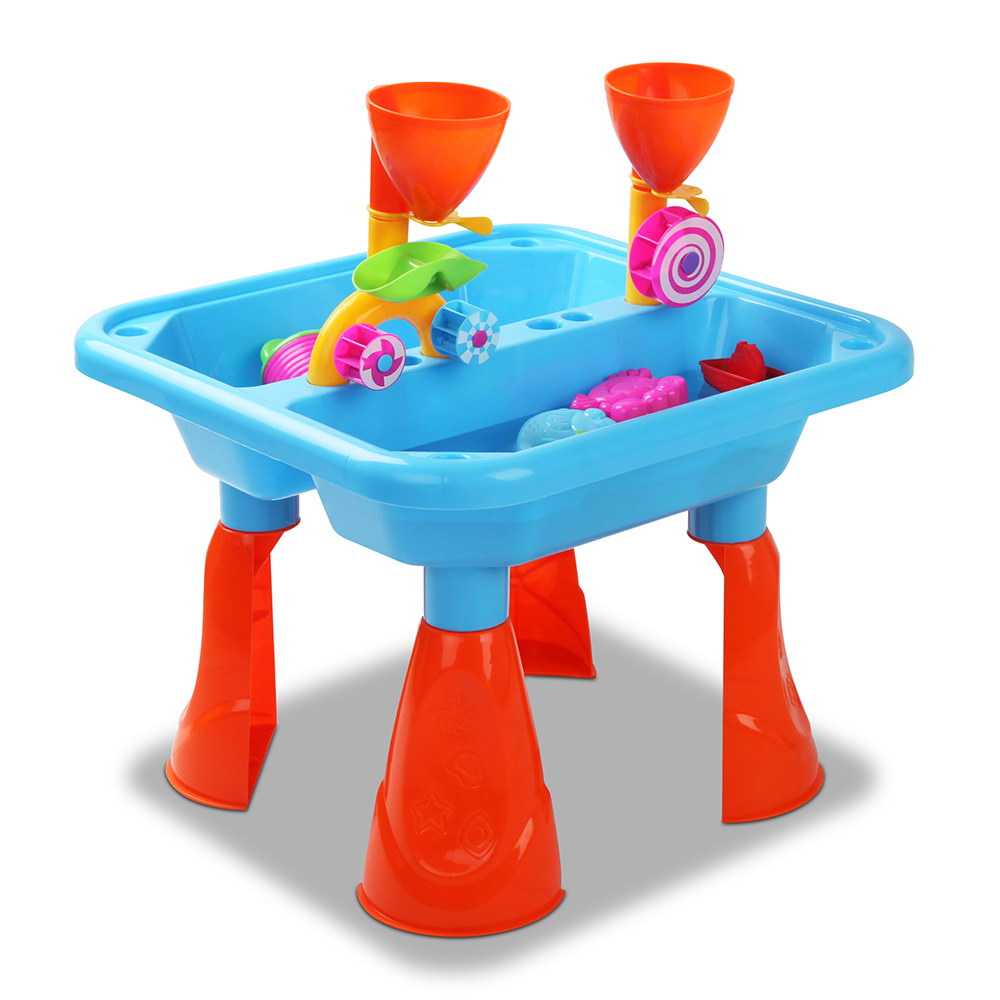 PLAY-FUNNEL-BU-00 Keezi Kids Sandpit Pretend Play Sets Beach Toys Outdoor Sand Water Table Set - Image 1