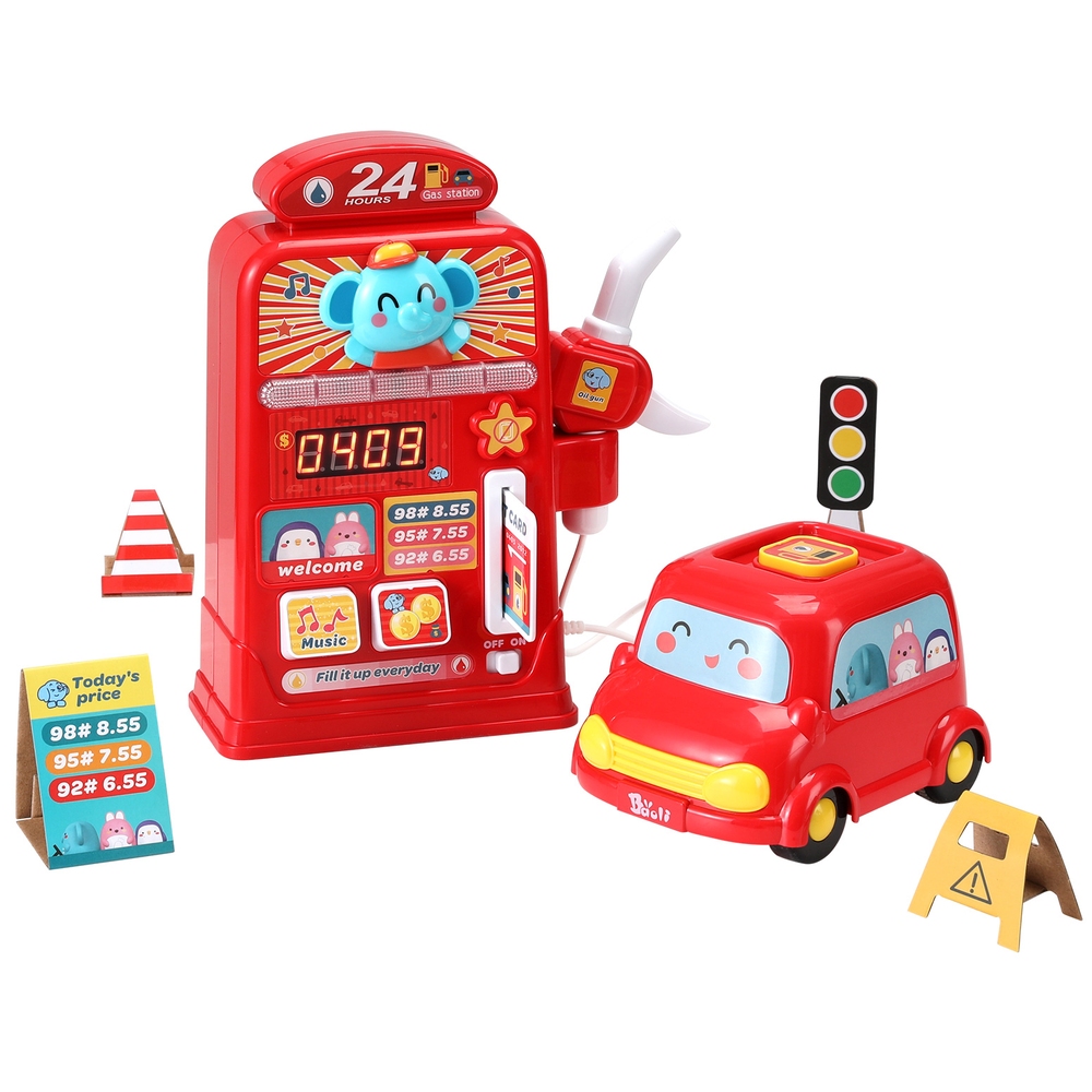 PLAY-PUMPER-RD-183580-00 Keezi Kids Gas Petrol Station Pumper Pretend Play Toys Car Music Card Playset - Image 1