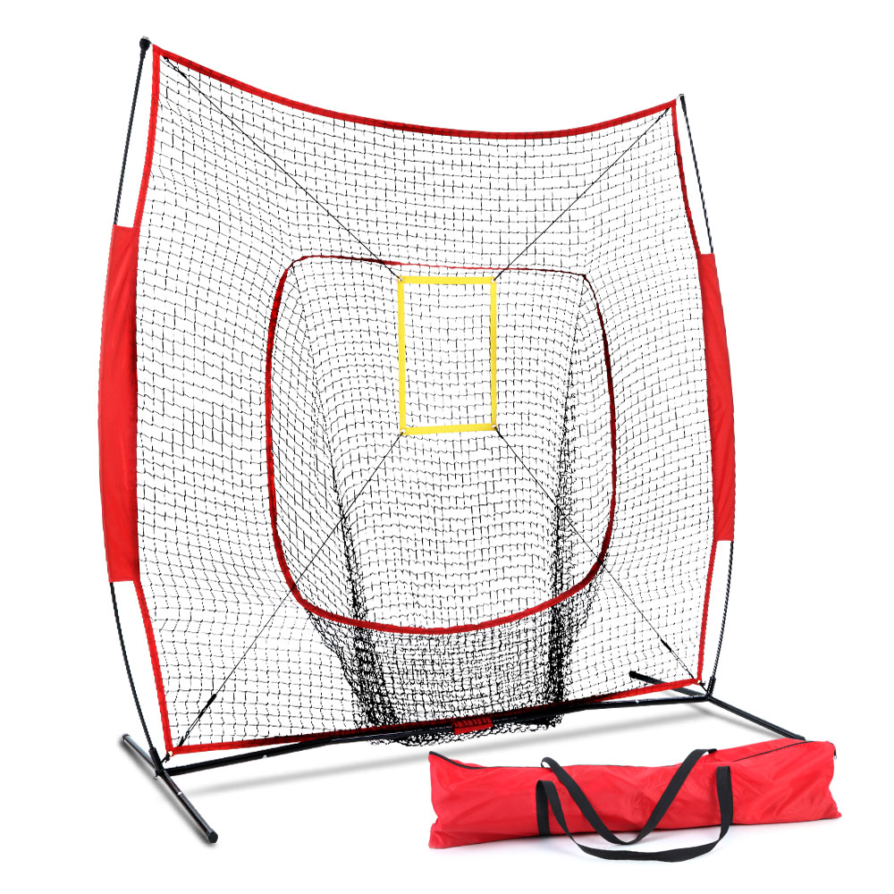 PN-R010-RD-00 Everfit 7ft Baseball Net Pitching Kit with Stand Softball Training Aid Sports - Image 1