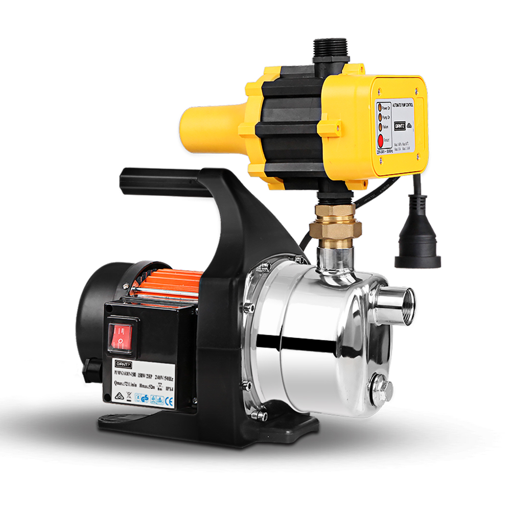 PUMP-GARDEN-1500-YEL-16665-00 Giantz Garden Water Pump High Pressure 1500W Tank Rain Farm Irrigation House Yellow - Image 1