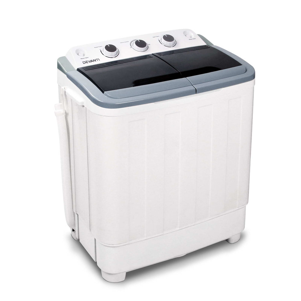 PWM-T-98-WH-5848-00 Devanti Portable Washing Machine Twin Tub 5KG White - Image 1