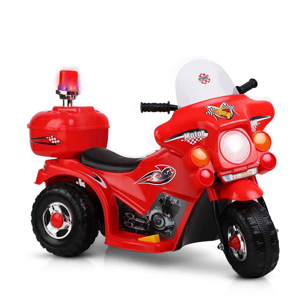 RCAR-MBIKE-RD-4203-00 Rigo Kids Electric Ride On Police Motorcycle Motorbike 6V Battery Red - Image 1