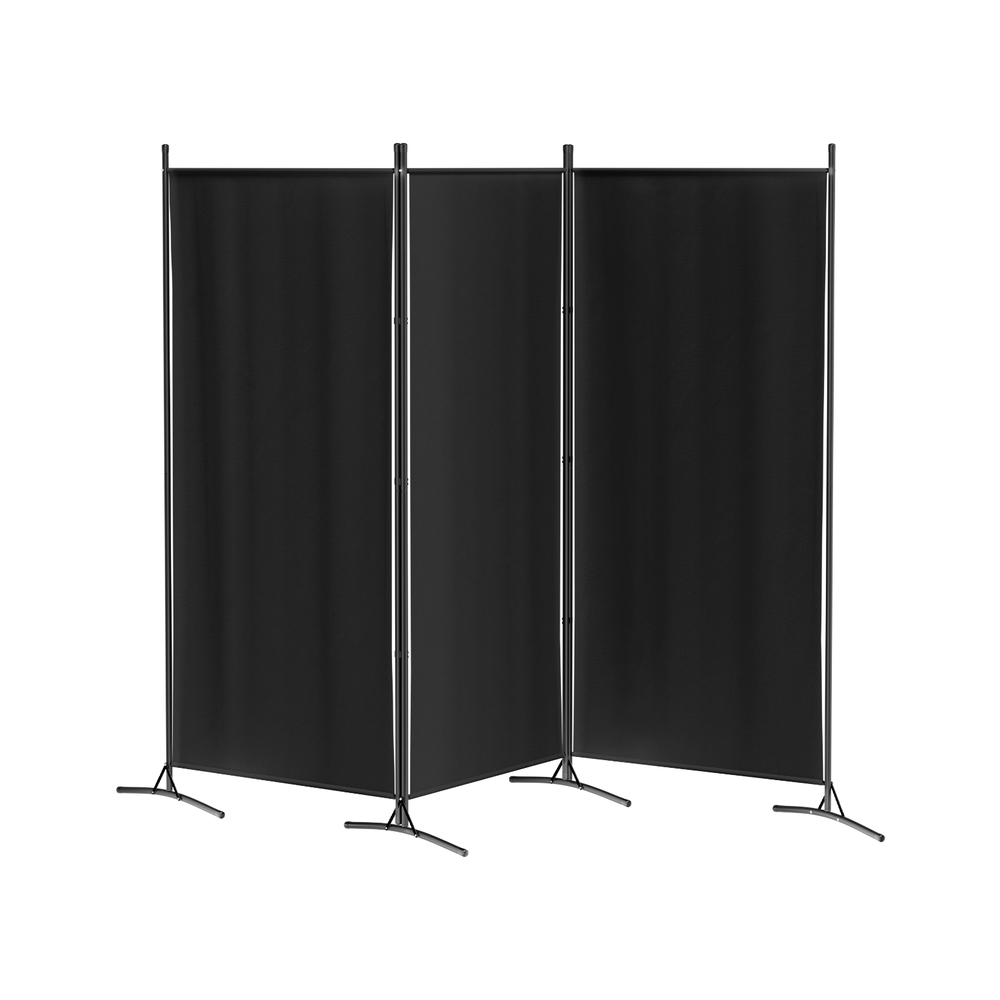 RD-D-PLY-260-BK-202503171458-00 Artiss 3 Panel Room Divider Screen 260x180cm Fabric Black - Image 1