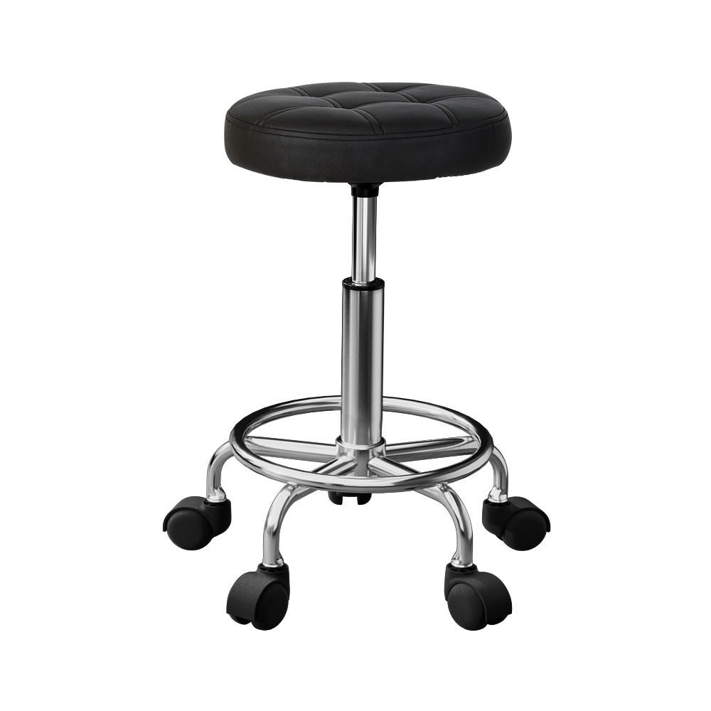 SALON-B-D-RD-NEW-BK-139418-00 Artiss Salon Stool Round Swivel Chairs - Image 1