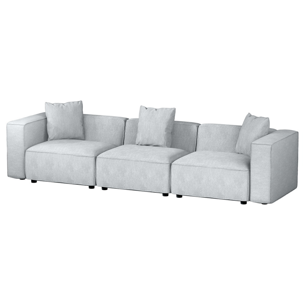 SBED-E-FA-02-3S-GY-160053-00 Artiss Modular Sofa Chaise Set 3-Seater Grey - Image 1
