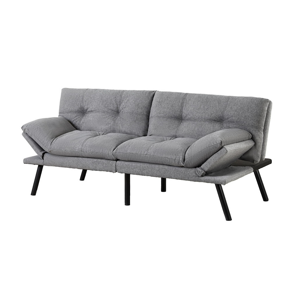 SBED-J-01-LIN-GY-AB-202506191532-00 Artiss Sofa Bed Convertible 3 Seater Couch Recliner Lounge Chair Fabric Grey - Image 1