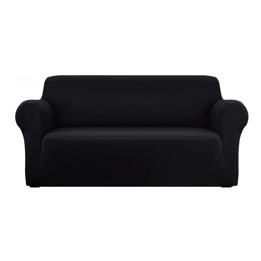 SCOVER-ST-3-BK-00 Artiss Sofa Cover Couch Covers 3 Seater Stretch Black - Image 1