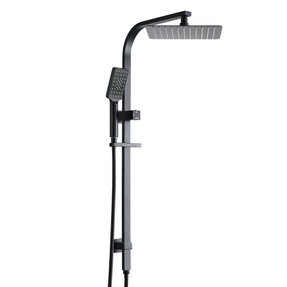 SHOWER-B2-SQ-10-BK-202503171502-00 10'' Rain Shower Head Set Handheld Square High Pressure Black - Image 1
