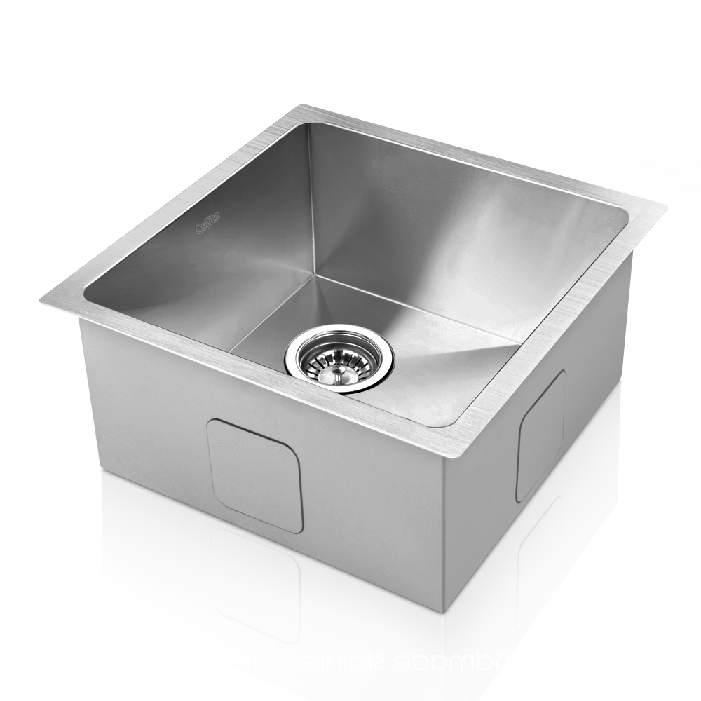 SINK-4444-R010-202502281104-07 Cefito Kitchen Sink 44X44CM Stainless Steel Basin Single Bowl Silver - Image 1