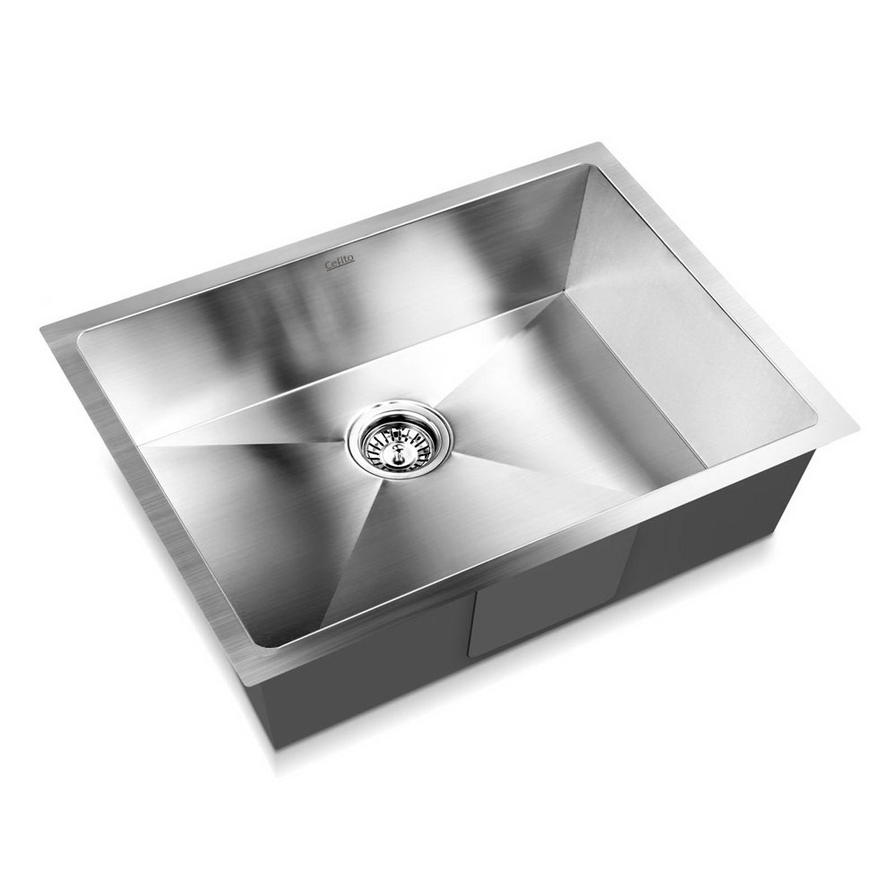SINK-6045-R010-202502281104-07 Cefito Kitchen Sink 60X45CM Stainless Steel Basin Single Bowl Silver - Image 1
